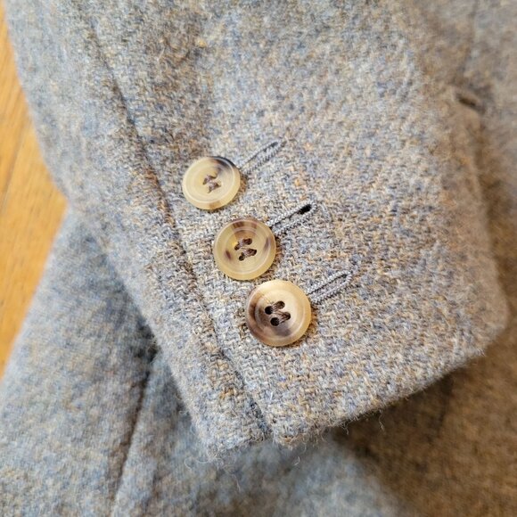 Harris Tweed Tailored Jacket Bookster Wool Gray England Classic Blazer Sport Coa - Picture 9 of 13